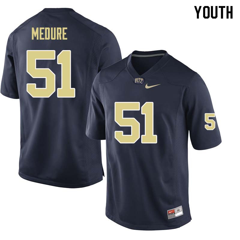 Youth #51 Jim Medure Pittsburgh Panthers College Football Jerseys Sale-Navy